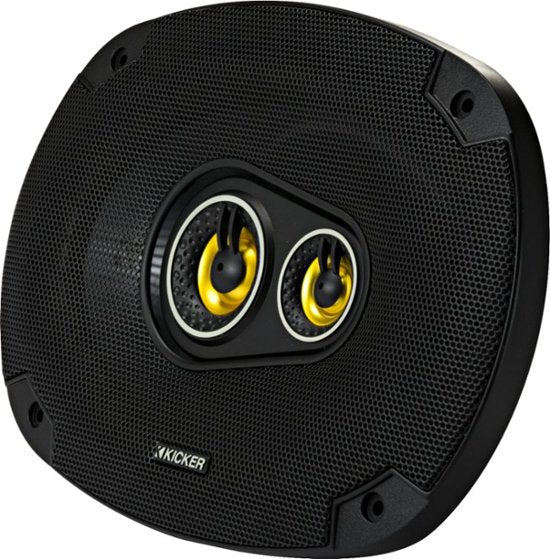 Altavoces Kicker de 6" x 9" para automóvil de 3 vías con conos de polipropileno (par) + Amplificador de subwoofer y altavoz de 5 canales para automóvil de 1200 W + Subwoofer para automóvil Dual CompC de 12"/600 vatios RMS/2 ohmios