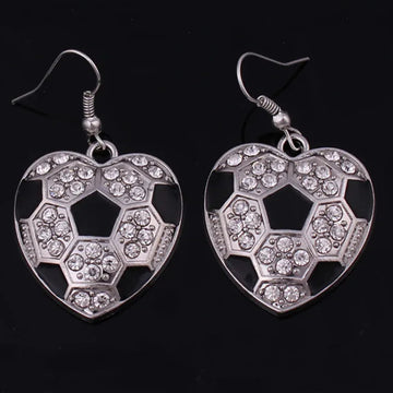 Player Design Women's Soccer Crystal Dangle Earrings in Zinc Alloy