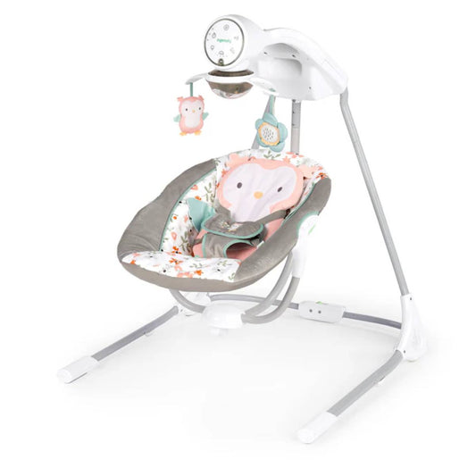 Ingenuity Nally the Owl InLighten Soothing Swing - Grey/White