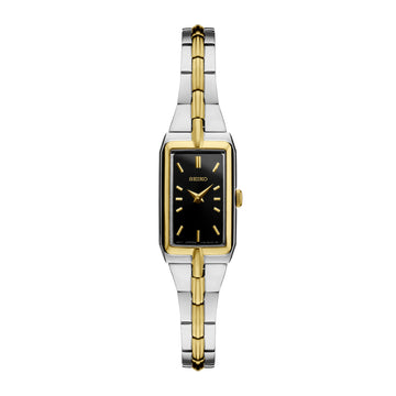 Seiko Essentials Women's 15.5mm Two-Tone Bracelet Watch - Black Dial