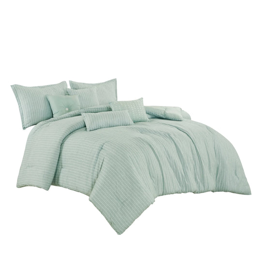 ESCA Bimala Queen Size Comforter Set (7-Pieces) - Green