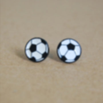 Player Design Soccer Ball Stud Earrings in Metal