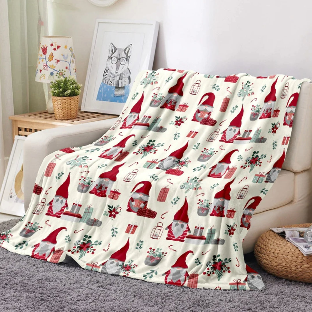 Ultra Soft Oversized Plush Holiday Throw Blanket - Christmas Santa/Gift