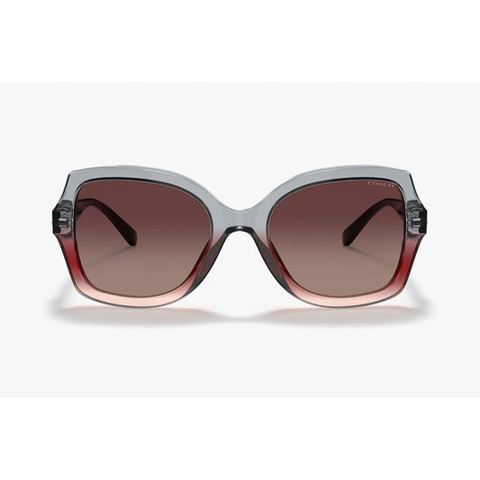 COACH Women's Sunglass, Burgundy Gray Gradient