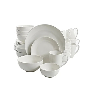 Juego de vajilla de porcelana Gibson Home Ogalla (30 piezas), color blanco
