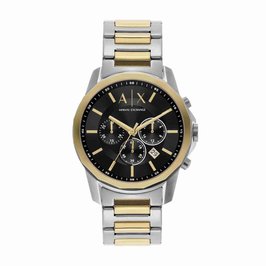 Armani Exchange Men's 44mm Two-Tone Watch with Bracelet - Black