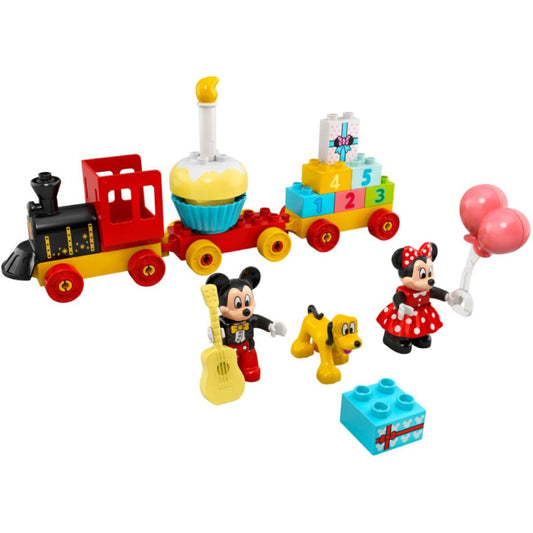 Juego de construcción de tren de cumpleaños de Mickey y Minnie LEGO DUPLO (22 piezas)