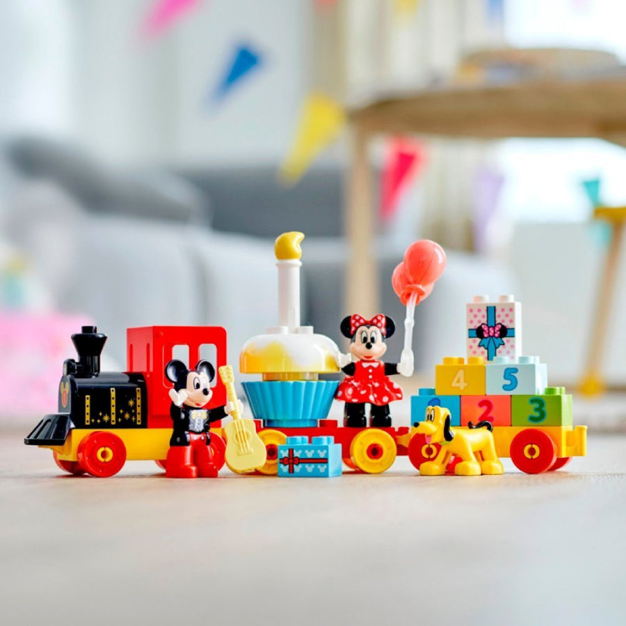 Juego de construcción de tren de cumpleaños de Mickey y Minnie LEGO DUPLO (22 piezas)