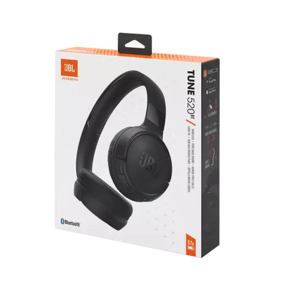 JBL Tune 520BT Wireless Over-The-Ear Headphones - Black