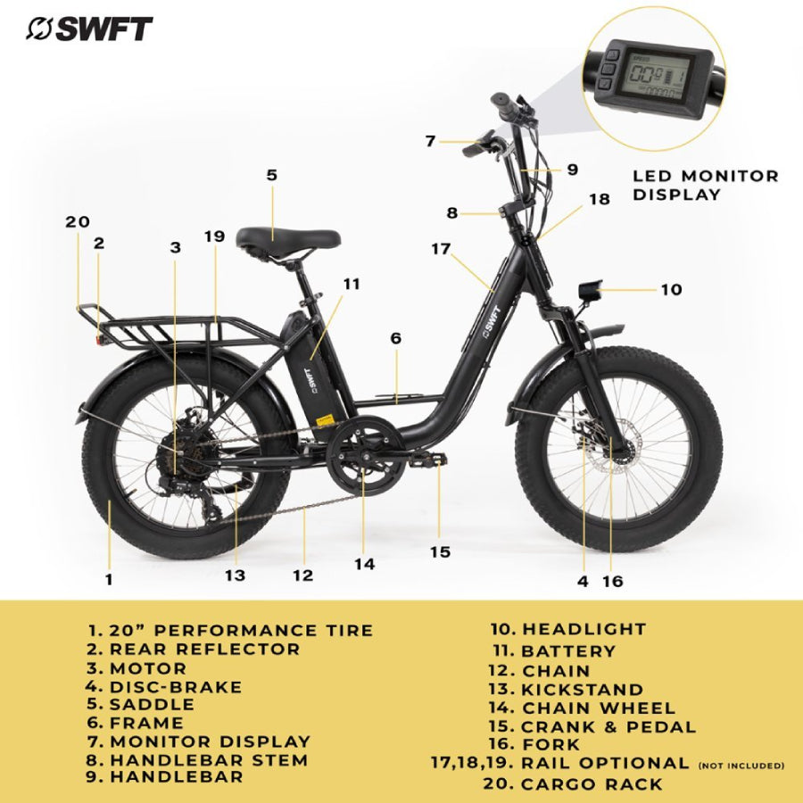 SWFT V.X Step-Through Electric Bike - Black