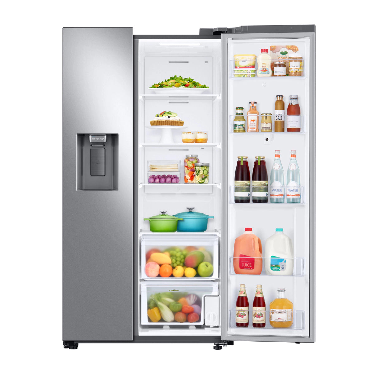 Refrigerador inteligente Samsung RS27T5561SR Family Hub de 26,7 pies cúbicos, de dos puertas, resistente a huellas dactilares, de acero inoxidable 