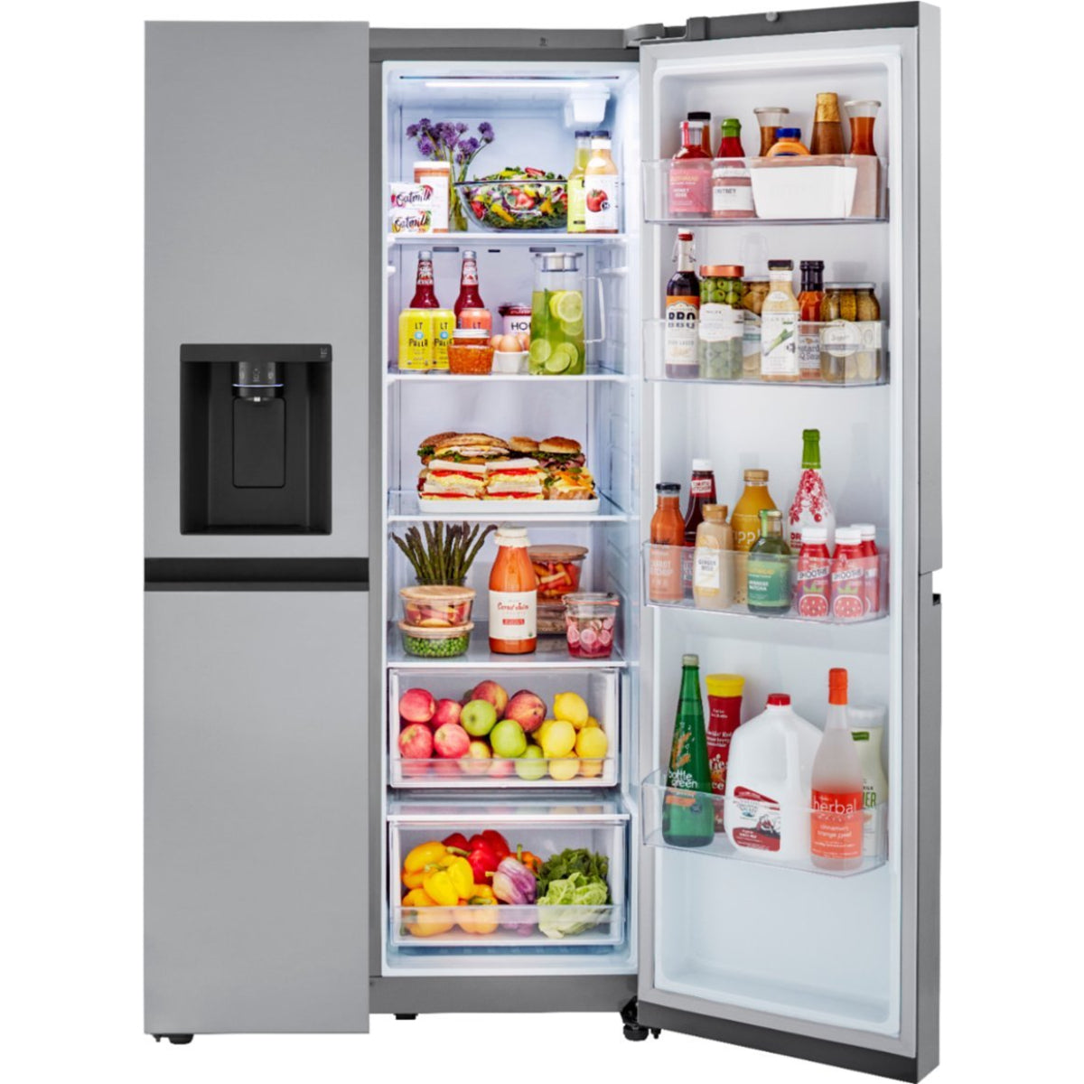 Refrigerador LG LRSXS2706S de acero inoxidable de 27 pies cúbicos de lado a lado 