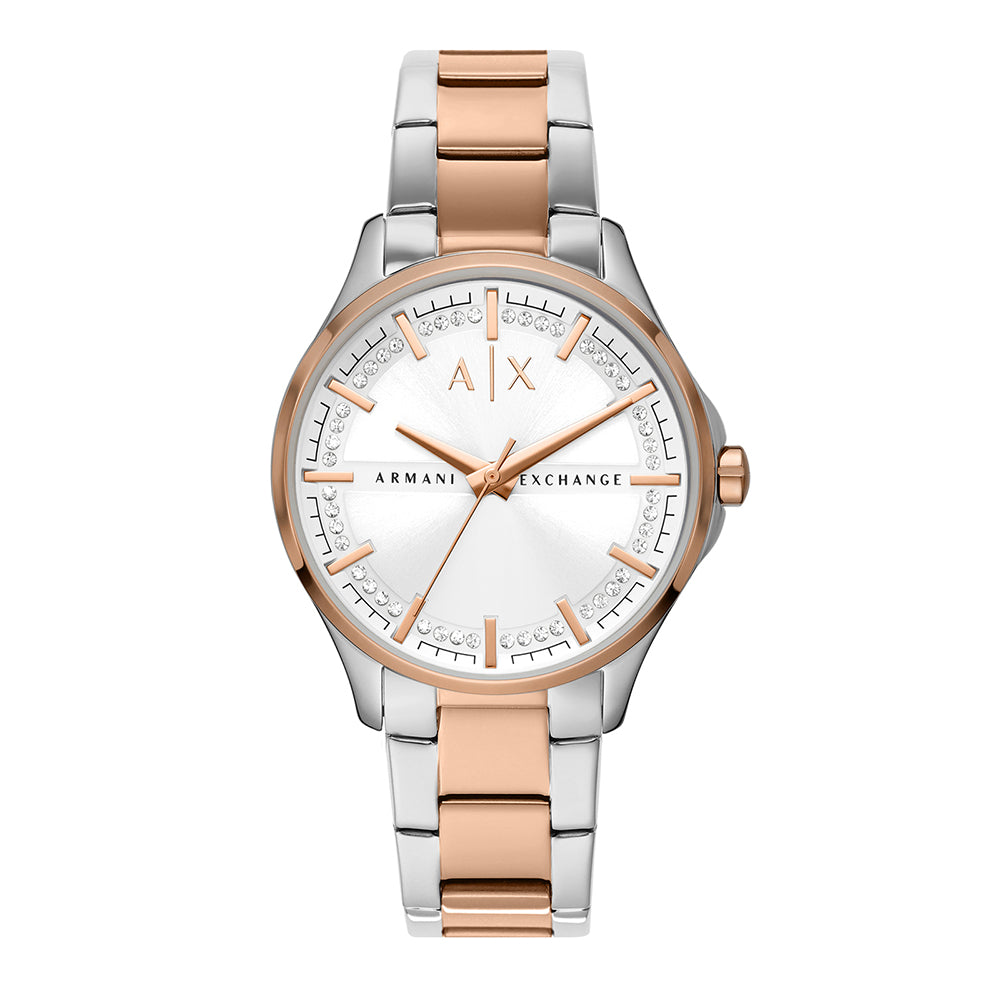 Armani Exchange Hampton Women's 36mm Two-Tone Bracelet Watch - White Dial