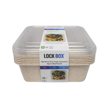 Lockbox (10-Piece) Square Meal Prep Container Set - Beige