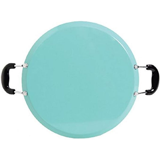 Oster 111892.01 Cocina Zadora - Sartén para comal de acero al carbono de 14" con asas de baquelita - Verde azulado