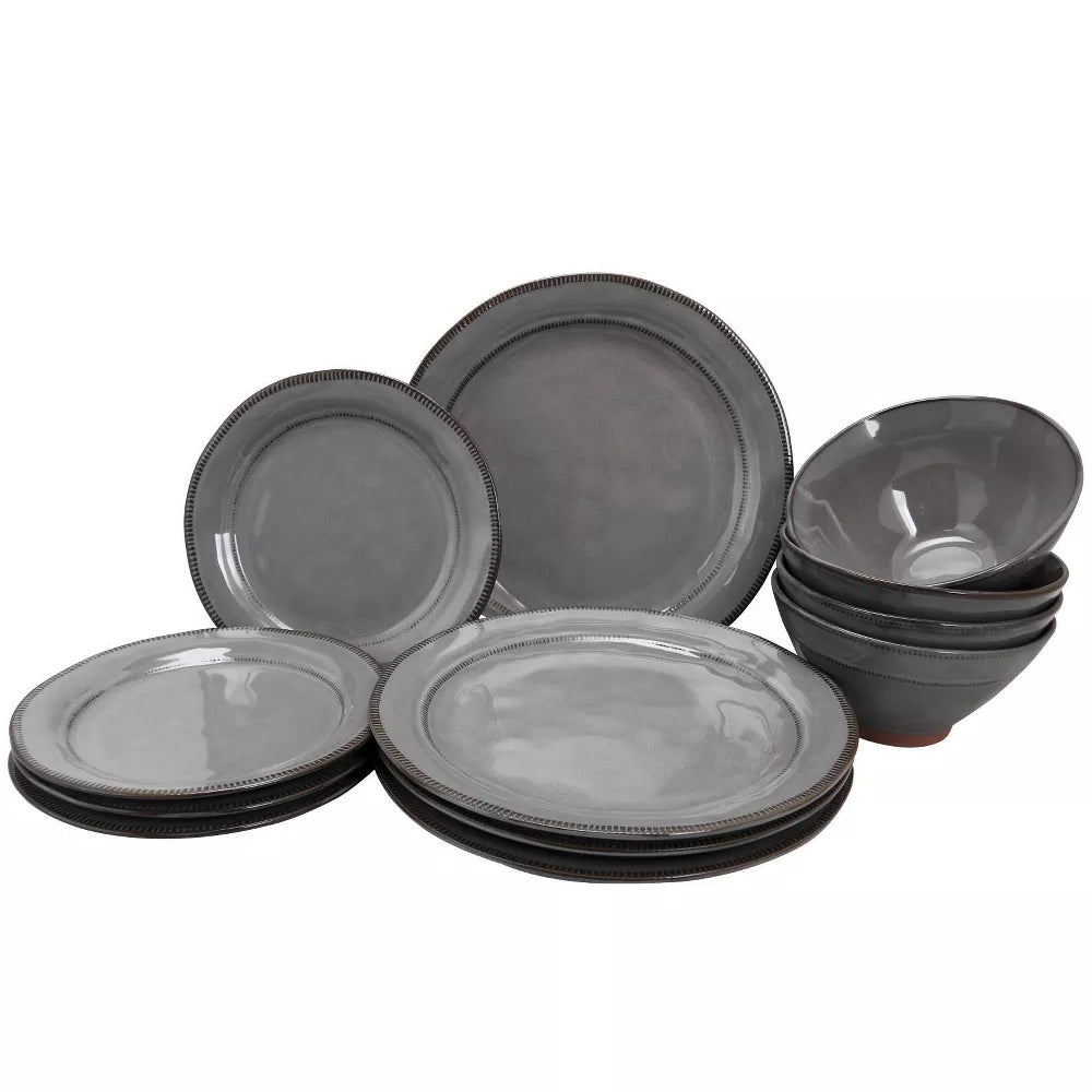 Gibson Elite Terranea Dinnerware Set (12-Piece) - Gray