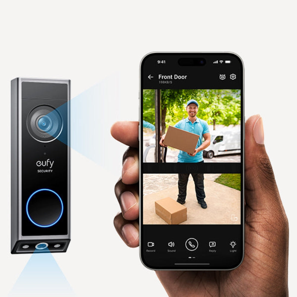 Eufy Security E340 2K Wi-Fi Battery-Powered Video Doorbell - Black