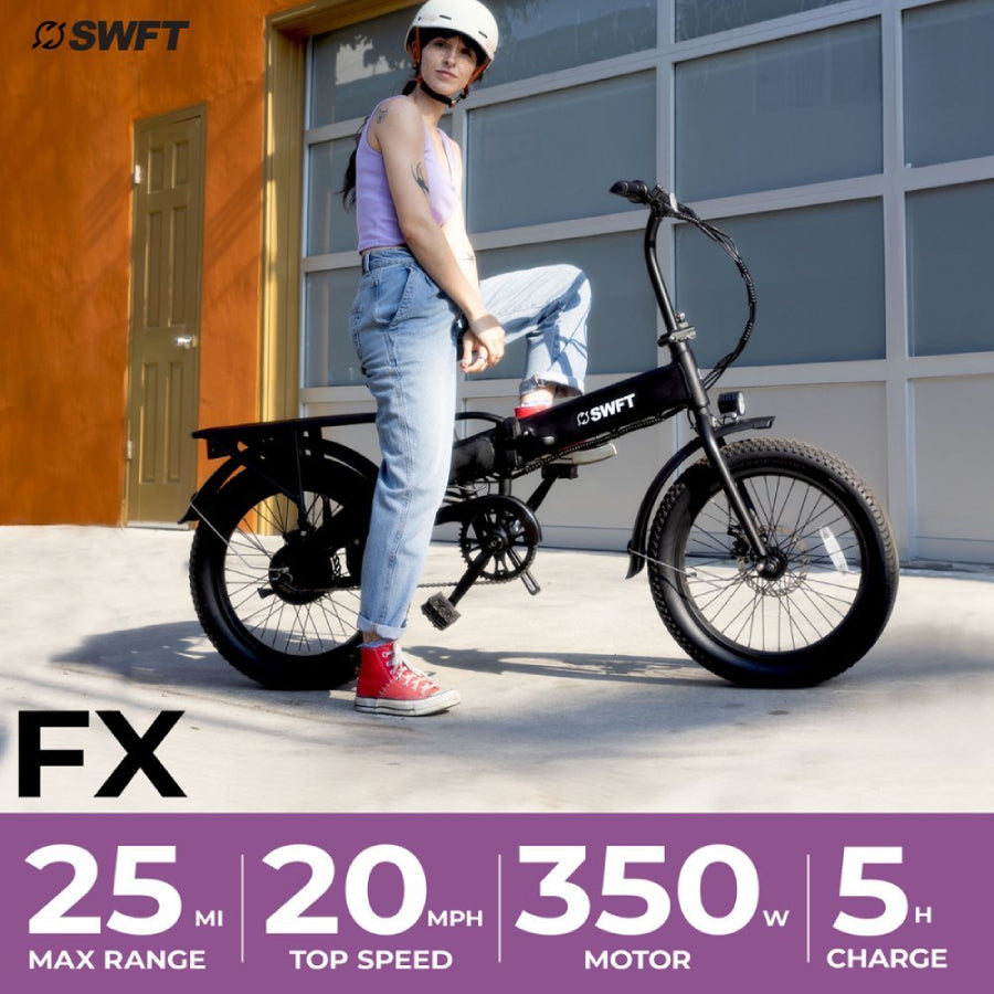 Bicicleta eléctrica plegable SWFT FX - Negra