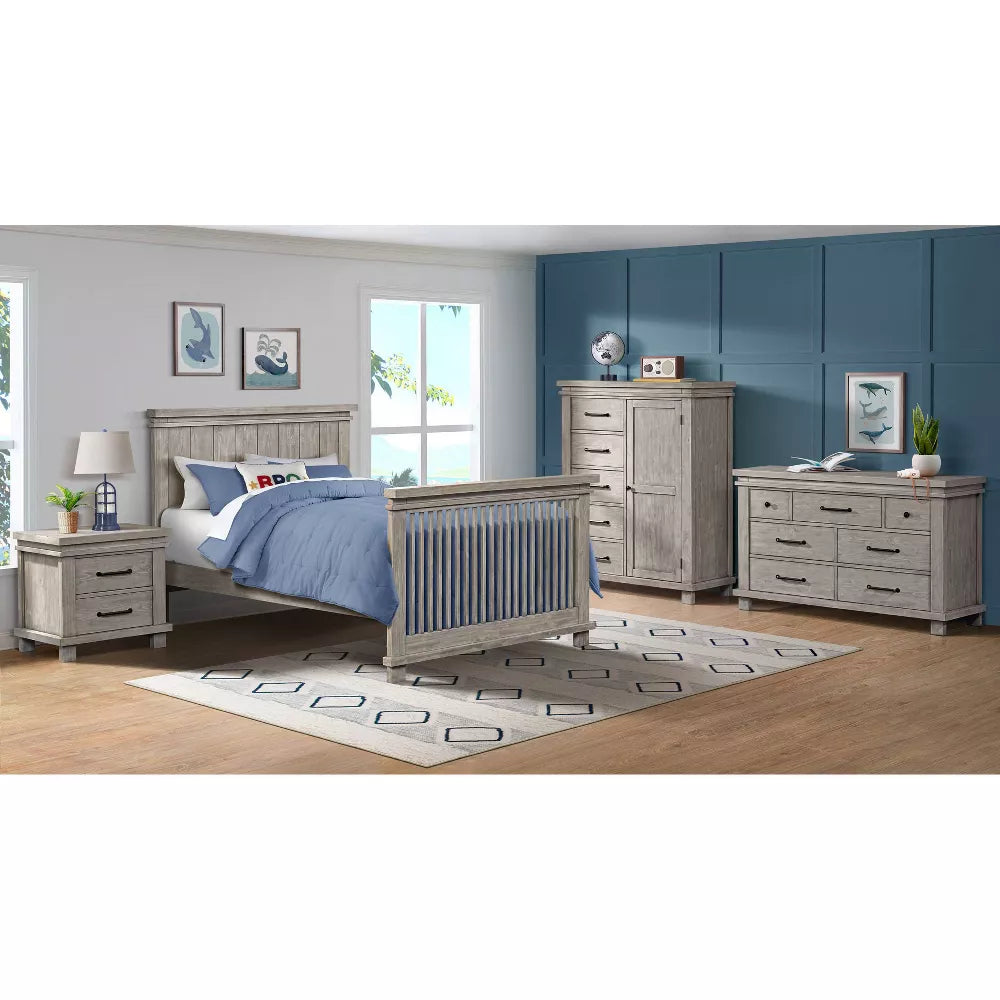 Soho Baby Hampton Stone Wash 4-in-1 Convertible Crib