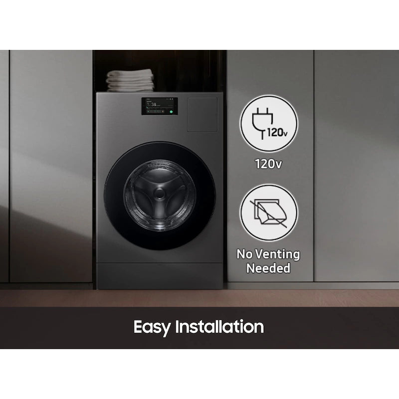 Samsung Bespoke WD53DBA900HZ 5.3 cu. ft. AI Laundry Combo All-in-One Washer and Ventless Heat Pump Dryer - Dark Steel