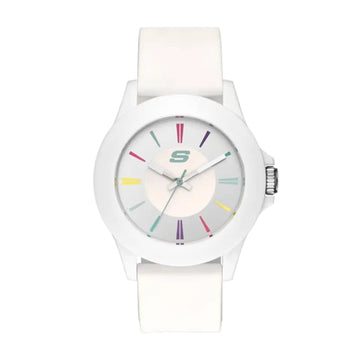 Reloj analógico Skechers Rosencrans para hombre, correa de 40 mm, con detalles multicolor, color blanco