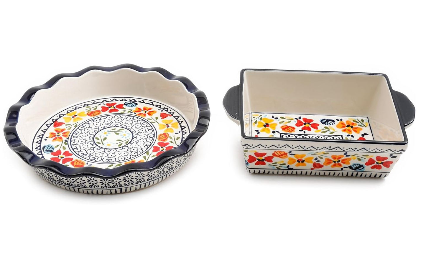 Gibson Luxembourg Stoneware Pie Dish and Bakeware Set (2-Piece)