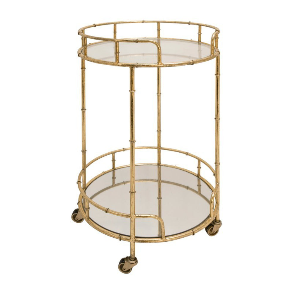 2-Tier Round Mirrored Bar Cart by Sagebrook Home