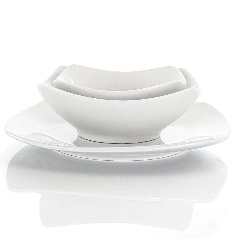 Gibson All U Need Ceramic Dinnerware Combo Set (48-Piece) - White - Curacao