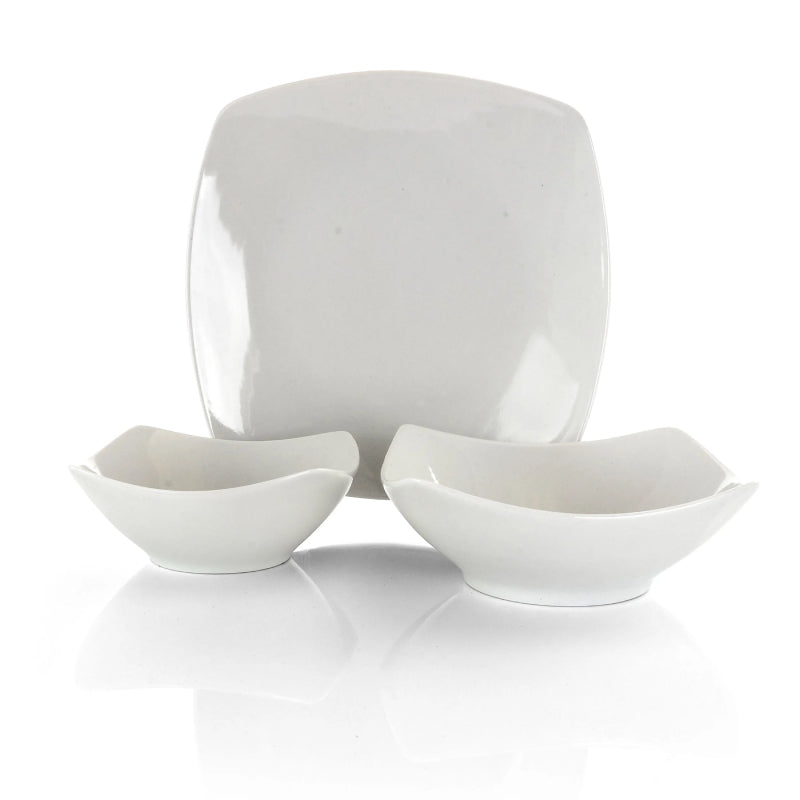 Gibson All U Need Ceramic Dinnerware Combo Set (48-Piece) - White - Curacao