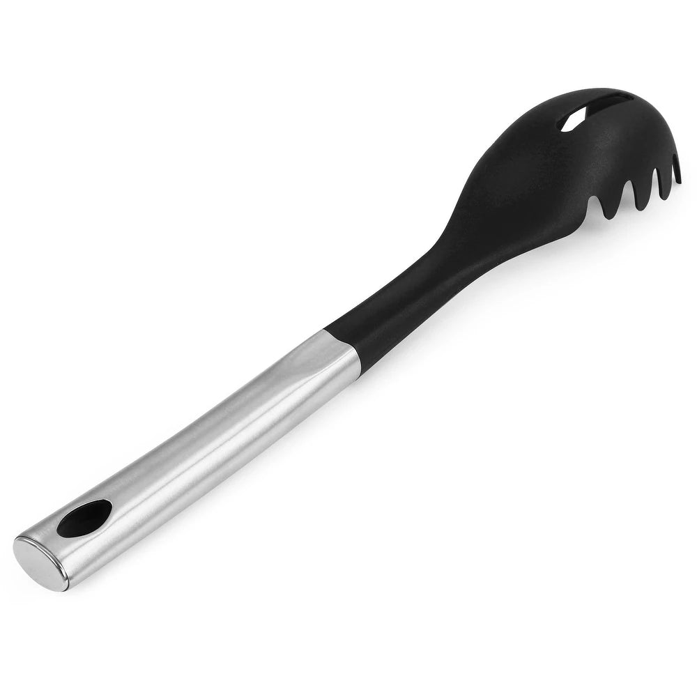 Oster Baldwyn Nylon Pasta Server Kitchen Utensil with Stainless Steel Handle - Black