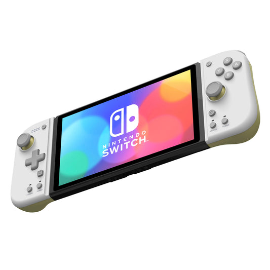 Mando portátil Split Pad de HORI para Nintendo Switch, color gris claro y amarillo
