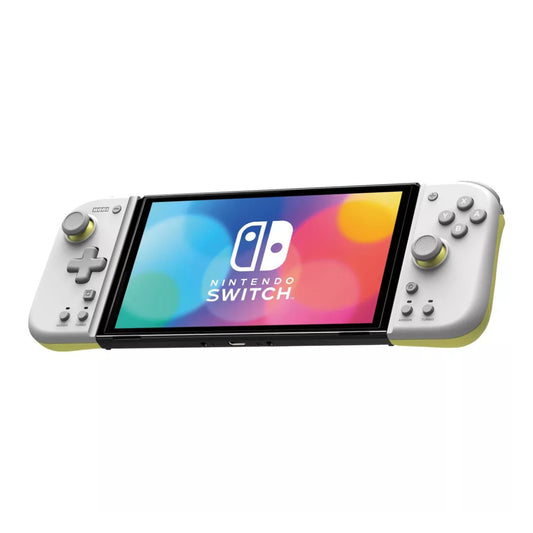 Mando portátil Split Pad de HORI para Nintendo Switch, color gris claro y amarillo