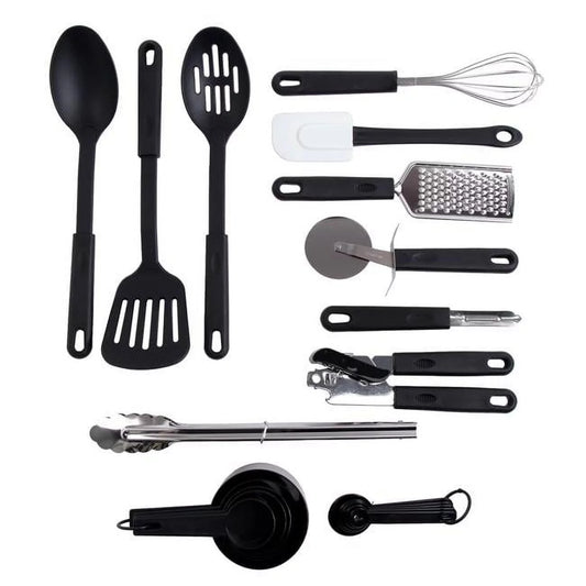 Gibson Home Total Kitchen Tool/Gadget Combo Set (20-Piece) - Black/Silver