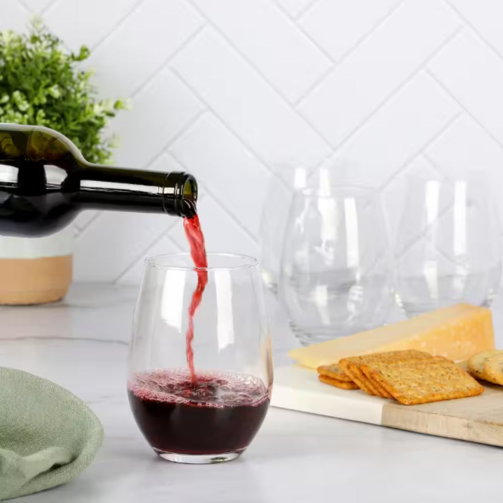 Juego de copas de vino sin tallo de 16 oz de Martha Stewart (4 piezas)