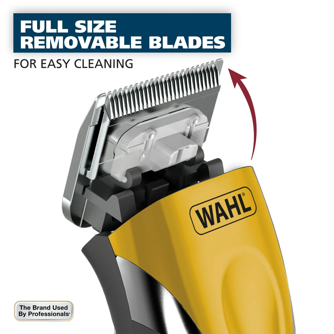 Wahl LifeProof Corded Hair Clipper Kit, Men or Women, 21pc, Yellow