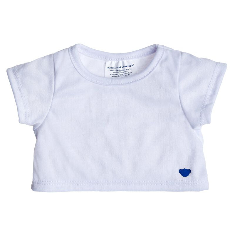 Build-A-Bear Classic T-Shirt for Stuffed Teddy Bear - White