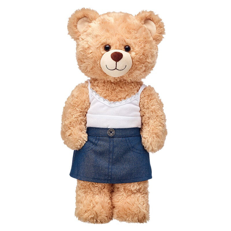 Build-A-Bear Sparkly Denim Toy Skirt - Blue