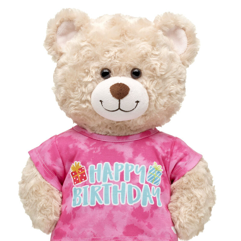Build-A-Bear Tie-Dye Birthday T-Shirt - Pink
