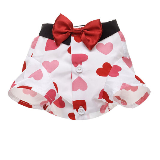 Build-A-Bear Hearts Top with Bowtie for Stuffed Animals - Red/Pink