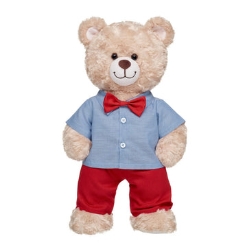 Build-A-Bear Valentine's Day Shirt and Pant Set for Teddy Bear - Blue/Red
