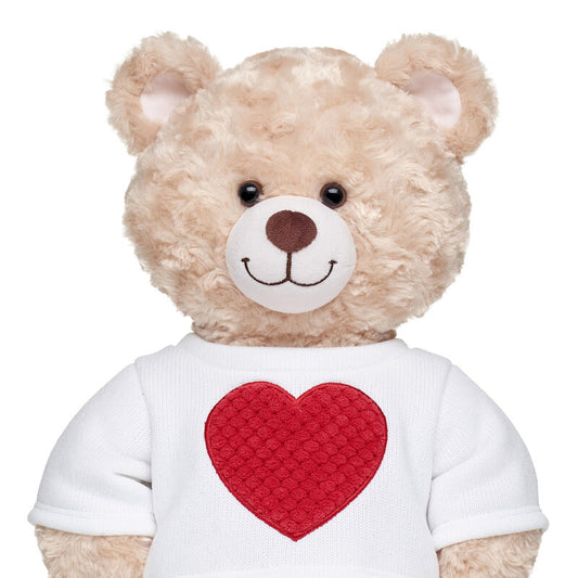 Build-A-Bear Sherpa Heart Sweater for Teddy Bear - Red