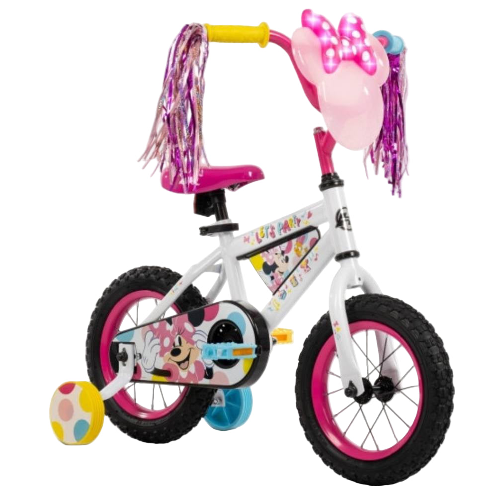 Huffy 12" Minnie Mouse Girl's Bike with Training Wheels - White/Pink