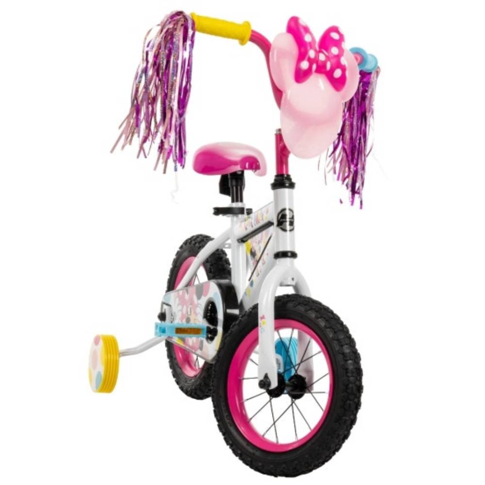Huffy 12" Minnie Mouse Girl's Bike with Training Wheels - White/Pink