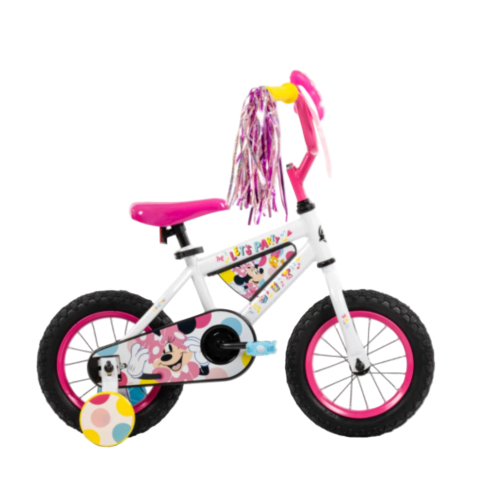 Huffy 12" Minnie Mouse Girl's Bike with Training Wheels - White/Pink