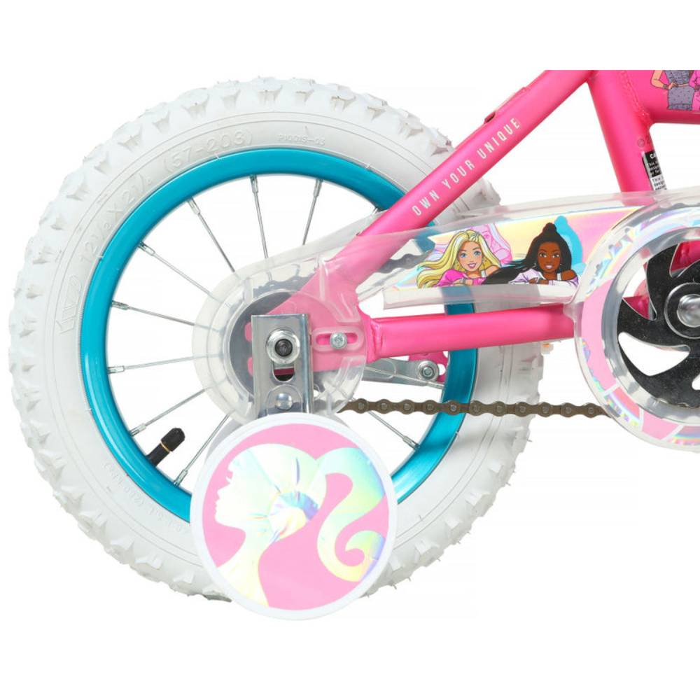 Dynacraft 12" Barbie Girl's Bike with Training Wheels - Pink/Blue