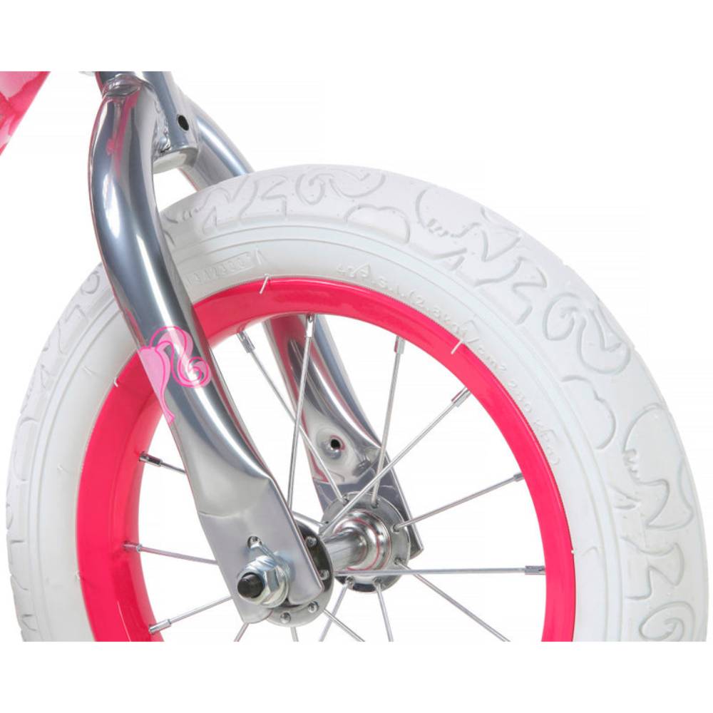Dynacraft 12" Barbie Girl's Bike with Training Wheels - Pink/White