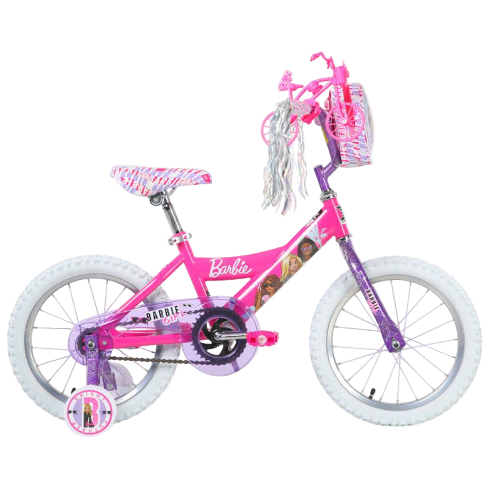 Dynacraft 16" Barbie Girl's Bike with Training Wheels - Pink/White