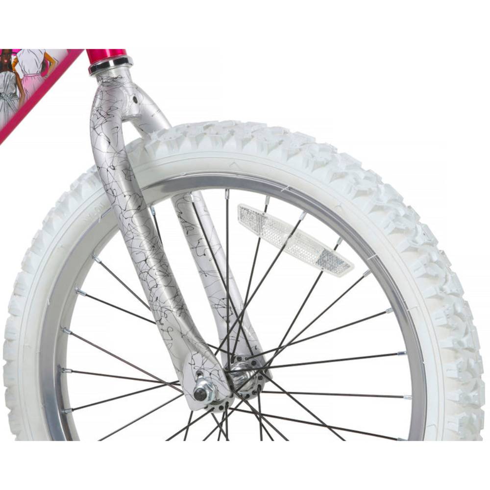 Dynacraft 18" Barbie Girl's Bike with Training Wheels - Pink/White