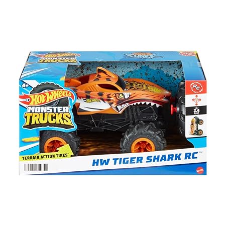 Hot Wheels Tiger Shark 1:24 Scale Remote Control Monster Truck – Orange