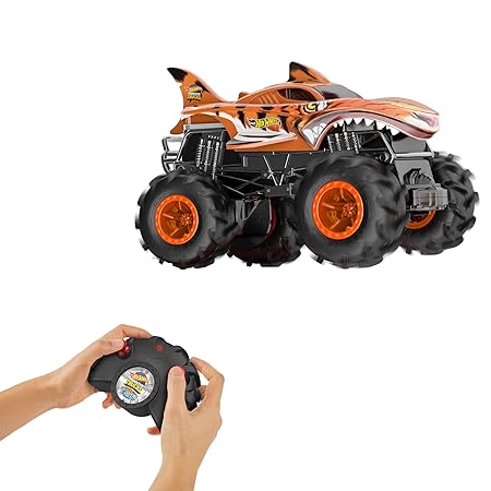Hot Wheels Tiger Shark 1:24 Scale Remote Control Monster Truck – Orange